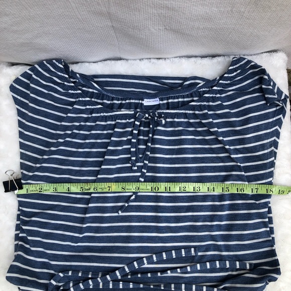 Lascana Tie Neckline Dress Blue/White Striped Sz Medium - Picture 6 of 6